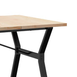 ZNTS Dining Table Y-Frame 180x90x75.5 cm Solid Wood Pine and Steel 3282788