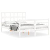 Bed Frame without Mattress White Small Double Solid Wood 3194802