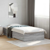 Bed Frame with Drawers without Mattress Grey Sonoma 90x190 cm Single 3280438