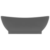 Luxury Basin Overflow Oval Matt Dark Grey 58.5x39 cm Ceramic 146939