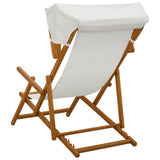 Deck Chair 2 pcs 3 Position Solid Eucalyptus Wood Cream 3407811