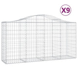 Arched Gabion Baskets 9 pcs 200x50x100/120 cm Galvanised Iron 3145647