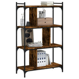 Bookcase 4-Tier Smoked Oak 76x32x123 cm Engineered Wood 833937