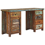 ZNTS Pedestal Desk Solid Reclaimed Wood 140x50x77 cm 244846