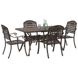 Garden Dining Set 5 pcs Bronze Aluminium 3334644