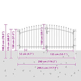 Double Gate with Lock Woerden Grey 299.5 x 199.5 cm Steel 42008847