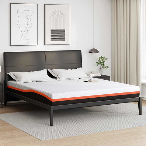 Mattress White and Grey 200 x 200 cm Gel Memory Foam 4106357