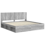 Bed Frame with Storage and Headboard Grey Sonoma 180 x 200 cm 3413826