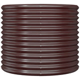 Garden Planter Galvanised Steel 80x80x68 cm Brown 318860