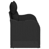 Garden Sofa with Cushion Black 121 x 62 x 69cm Poly Rattan 42006731