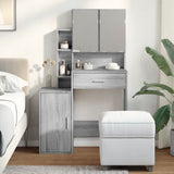 Dressing Table with Cabinet Grey Sonoma 80x35x132 cm 848239
