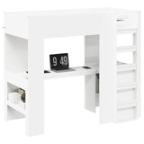 Loft Bed Frame with Desk White 80 x 200 cm Engineered Wood 3410443