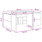 Kids'High Bed Frame with Desk Black Engineered Wood 3422668