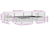 Outdoor Sofa Set 5 pcs Natural Solid Acacia Wood 3373399