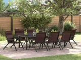 Garden Dining Set 9 pcs Brown Powder-Coated Steel 3379267