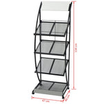 ZNTS Magazine Rack 47x40x134 cm Black and White A4 30099