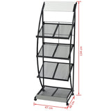 Magazine Rack 47x40x134 cm Black and White A4 30099
