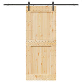 Sliding Door NARVIK Natural and Black 95 x 210 cm 3445309