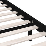 Bed Frame without Mattress Black Solid Wood Pine King Size 810156
