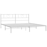 Metal Bed Frame without Mattress with Headboard White 200x200cm 355519