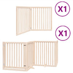 Dog Gate with Door Foldable 6 Panels 480 cm Poplar Wood 3155669