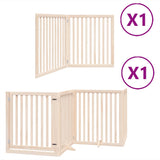 Dog Gate with Door Foldable 6 Panels 480 cm Poplar Wood 3155669