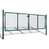 Fence Gate Steel 300x100 cm Green 42979