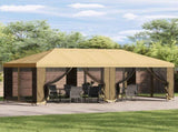 6 x 3 m Cream Polyester and Steel 190 3376020