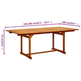 Garden Dining Table x100x75 cm Solid Acacia Wood 316564