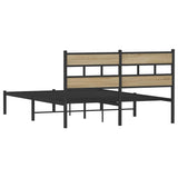 Metal Bed Frame without Mattress Sonoma Oak 140x190 cm 4017102