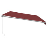 ZNTS Manual Retractable Awning with LED Burgundy 600x350 cm 3214995