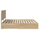 Bed Frame with Drawer Sonoma Oak 180 x 200 cm Engineered Wood 3411273