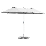 Garden Parasol Sand 370 x 197 x 239 cm Polyester and Aluminium 42003367