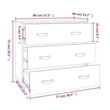 Sideboard Black 80x40x75 cm Solid Wood Pine 820111