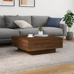 ZNTS Coffee Table Brown Oak 80x80x31 cm Engineered Wood 836587