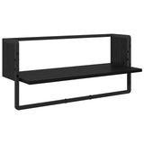 Wall Shelf Set 6 pcs Black Oak 100 x 25 x 30 cm Engineered Wood 882849