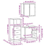 3 Piece Bathroom Furniture Set Brown Oak Engineered Wood 3301019