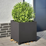 ZNTS Garden Planter Black 50x50x50 cm Steel 851213