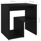 806331 Bed Cabinets 2 pcs Black 40x30x40 cm Engineered Wood