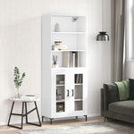 Highboard White 69.5x34x180 cm Engineered Wood 3189317