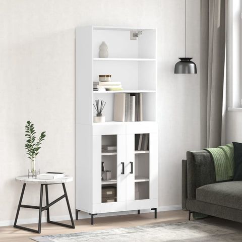Highboard White 69.5x34x180 cm Engineered Wood 3189317