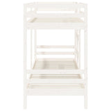Bunk Bed without Mattress White 75x190 cm Small Single Solid Wood Pine 3139845