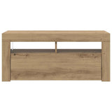 TV Cabinet with LED Lights Artisan Oak 90x35x40 cm Engineered Wood 856322