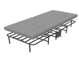 90cm190cm Folding Bed with 6cm Memory Foam Mattress, Adult Single Portable Bed on Wheels, 204kg T6135P516311
