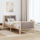 Bed frame Brown and taupe 80 x 200 cm Solid pine wood 878502