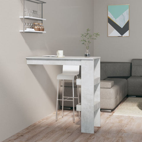 ZNTS Wall Bar Table Concrete Grey 102x45x103.5 cm Engineered Wood 811785