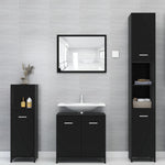 ZNTS 3 Piece Bathroom Furniture Set Black Engineered Wood 3056917