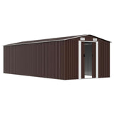 Garden Shed 257x580x181 cm Metal Brown 143355