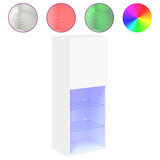 TV Cabinet with LED Lights White 40.5x30x102 cm 837057