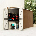 Wall-mounted Garden Shed Brown 118x288x178 cm Galvanised Steel 316228